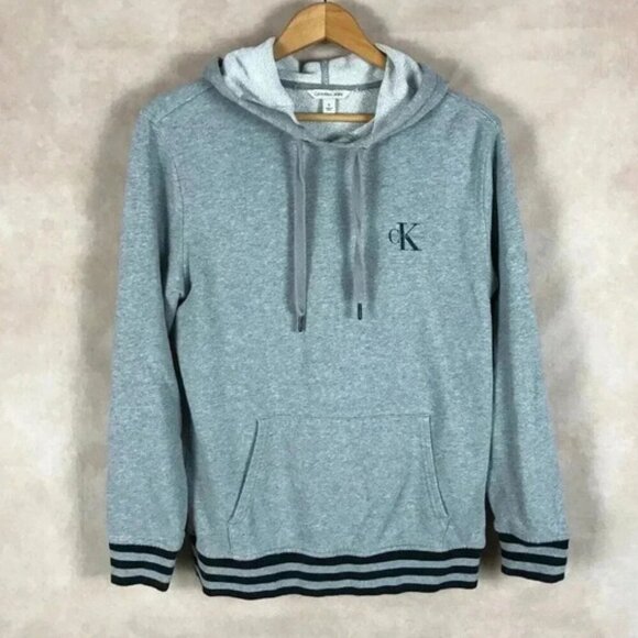 CALVIN KLEIN JEANS Gray Logo Hoodie Size SMALL - Picture 1 of 7